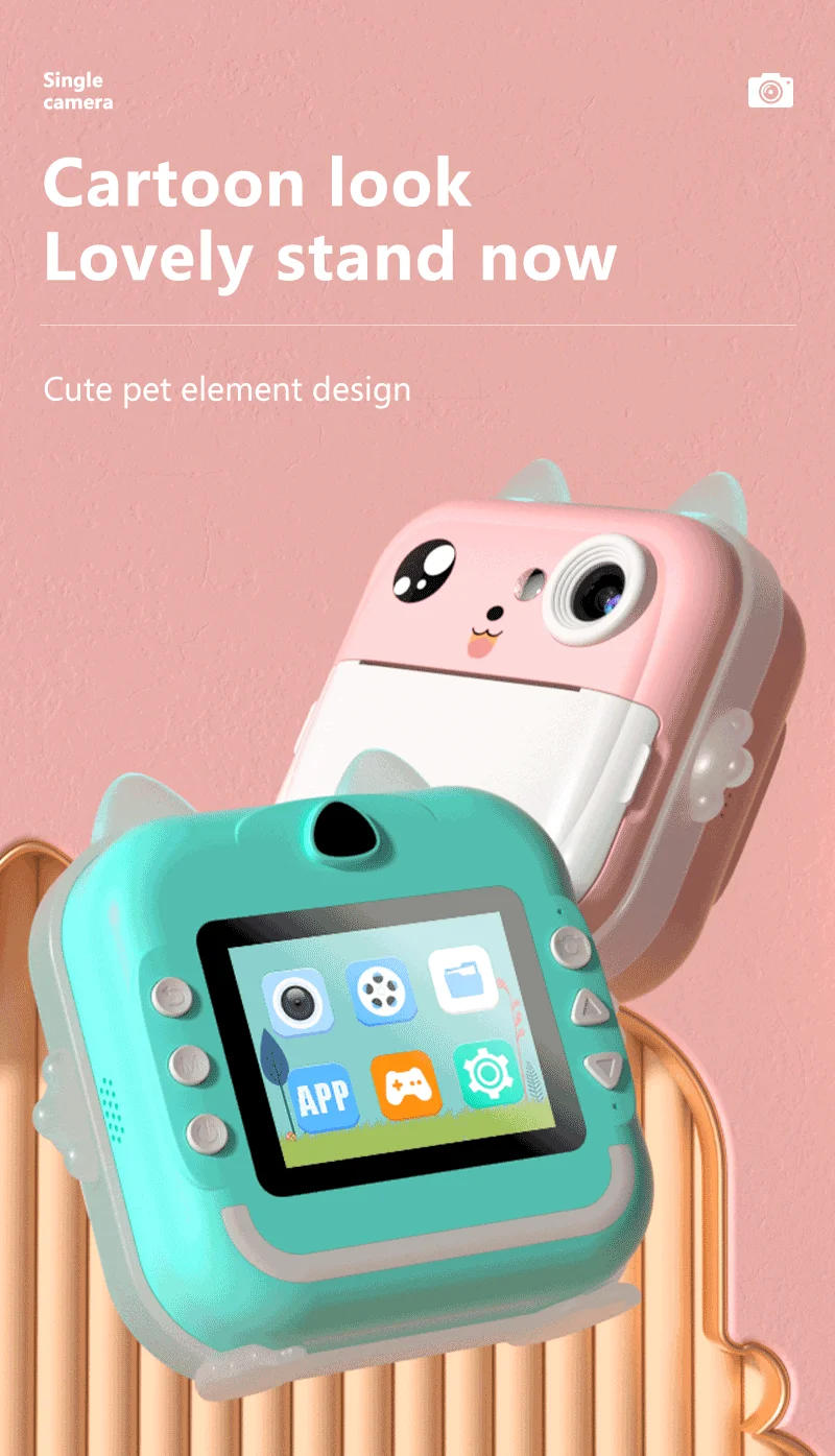 Description Picture 6 of itemChildren 1080P HD Digital Camera Toys Instant Print for Kids Thermal Print Camera Instant Print Photo Video With Memory Card