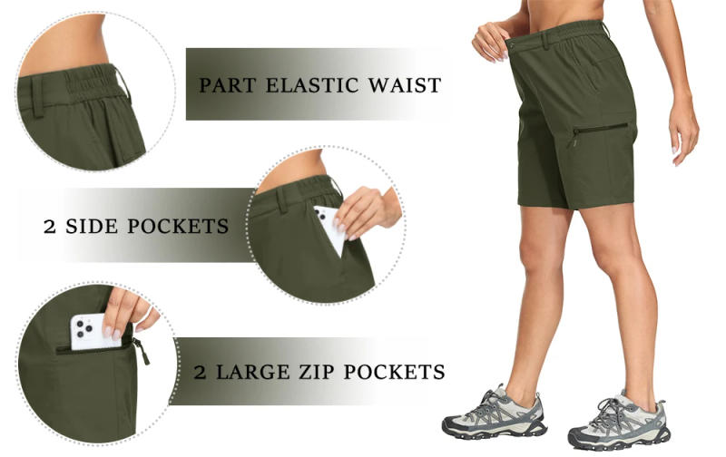 Description Picture 6 of itemKEFITEVD Summer Quick Dry Hiking Shorts Women Lightweight Zip Pocket Cargo Shorts Outdoor Fishing Climbing Camping Shorts Female