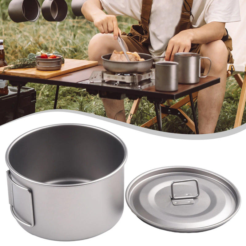 Description Picture 2 of item1/2Pcs Camping Bowl With Folding Handle Camping Bowls Dinner Food Container Outdoor Pan Cookware Set Camping Supply Picnics Part
