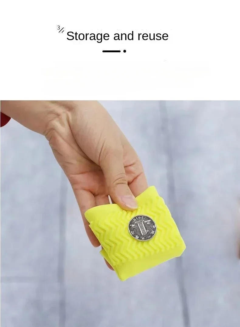 Description Picture 4 of item1 Pair Waterproof Non-slip Silicone Shoe High Elastic Wear-resistant Unisex Rain Boots for Outdoor Rainy Day Reusable Shoe Cover