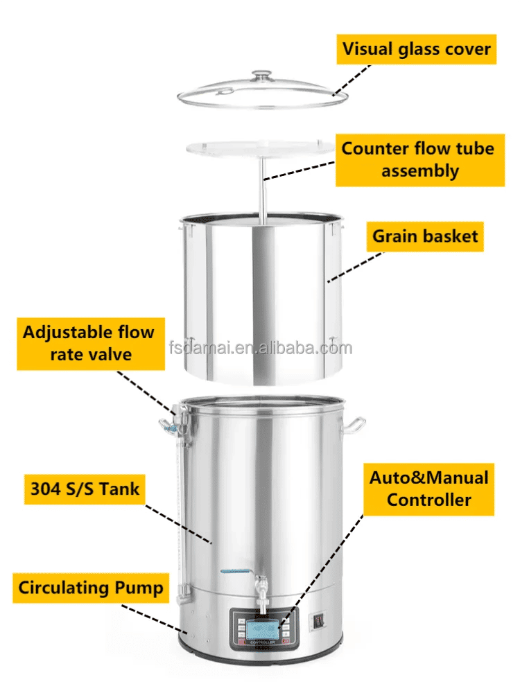 Description Picture 6 of item35 45 65 75L Homebrew Electric Brew System For Beer Home Brewery Equipment Beer Machine Beer Maker All In One Microbrewery