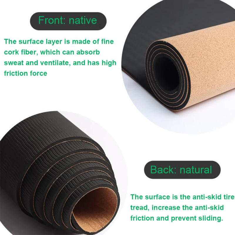 Description Picture 5 of item4mm Thickness 7.2x2.4 Inch Eco Friendly Anti Slip Cork Yoga Mat Fitness Home Cushion Gym Pad