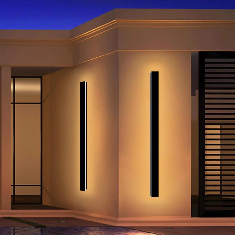 Description Picture 4 of itemLong Strip Outdoor Wall Sconces IP65 Anti Rust 3000K 4500K 6000K Black Waterproof Linear Wall Mount Lighting for Porch Courtyard