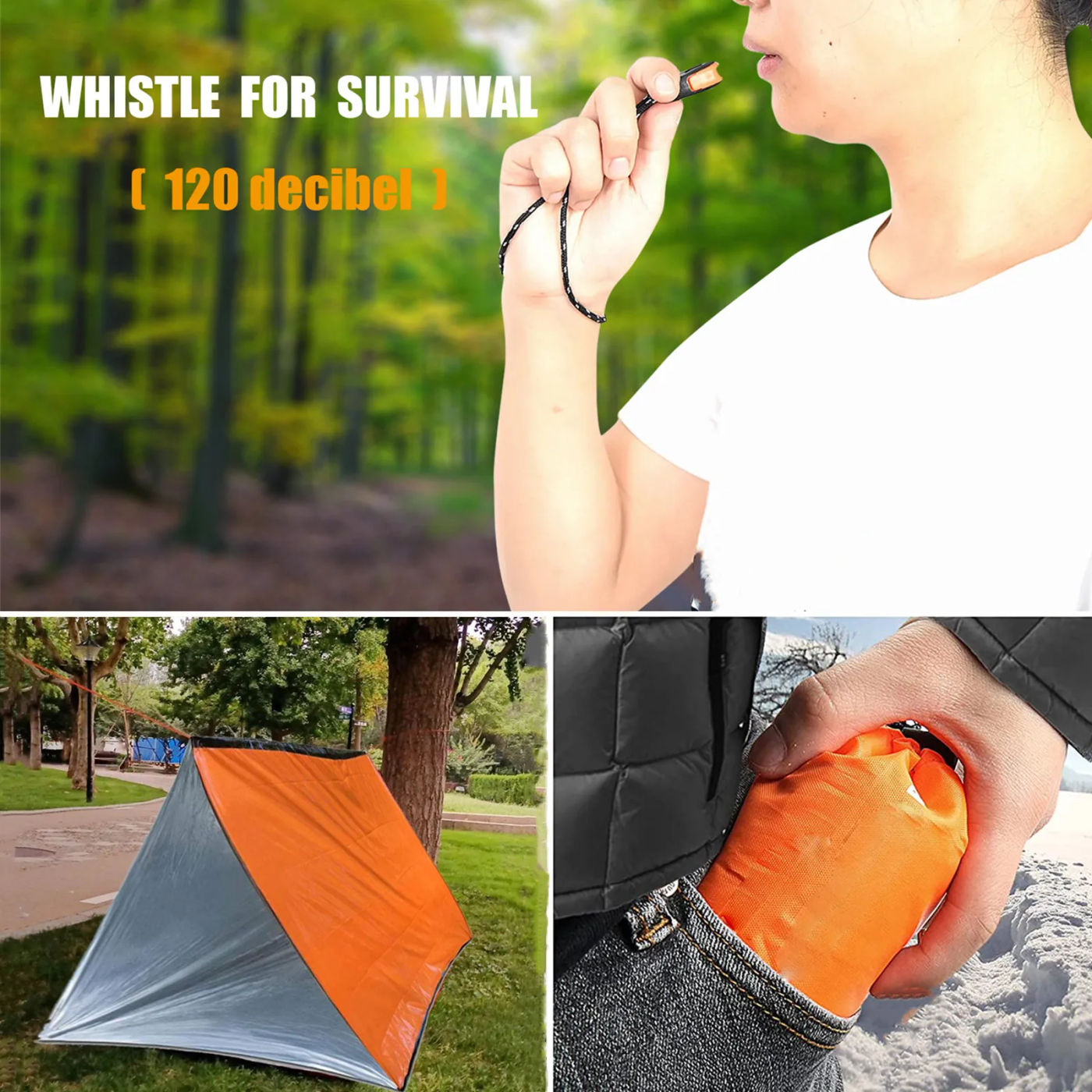 Description Picture 6 of itemEmergency Shelter Bivy Survival Tent Kit Mylar Tube Tent Sleeping Bag Waterproof Outdoor SOS Thermal Blanket Reusable