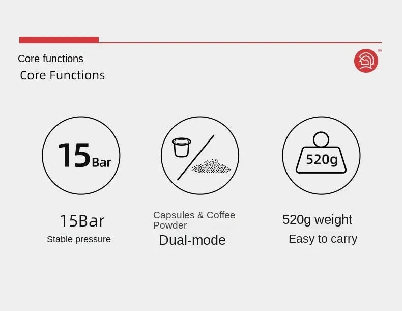 Description Picture 3 of itemHero automatic portable coffee machine Capsule coffee extractor Small outdoor pot for travelers