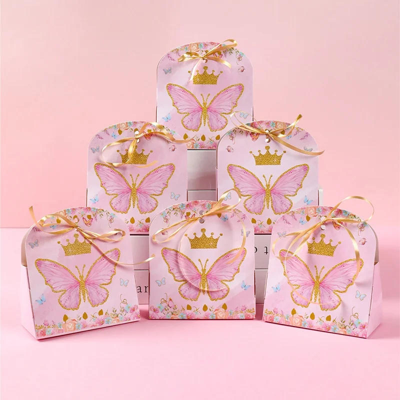 Description Picture 6 of itemPurple Pink Butterfly Candy Box Spring Butterfly Theme One Birthday Party Decoration Kids Favors Gift Girl Baby Shower Supplies