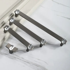 Gold Luxury Crystals Pulls Furniture Cabinet Door Handles Crystal Garden Knobs Zinc Alloy Drawer Pulls Knobs Furniture Hardware