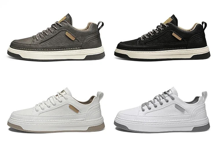 Description Picture 5 of itemMen's Leather Driving Walking Shoes Outdoor Jogging Sneakers Male Non-Slip Skate Flats Trainers Youth Boys Student Footwear 2024