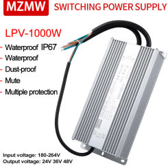MZMW IP67 Waterproof Switching Power Supply 1000W AC/DC 24V 36V 48V Dustproof and Silent Lighting Transformer LED Driver Fonte