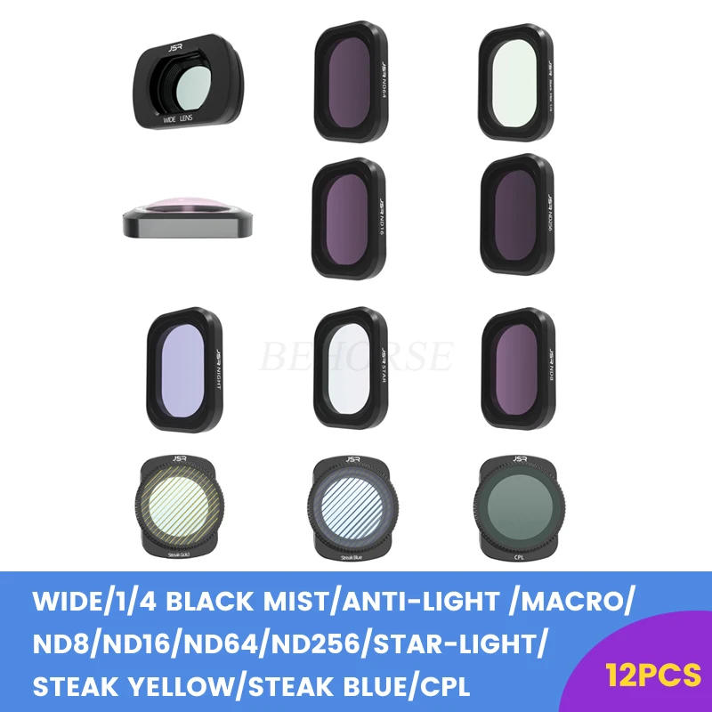 Description Picture 2 of itemWide-angle Lens Filters Set for DJI Osmo Pocket 3 Black Mist CPL ND 8/16/64/256 Star Professional Handheld Gimbal Camera Filter