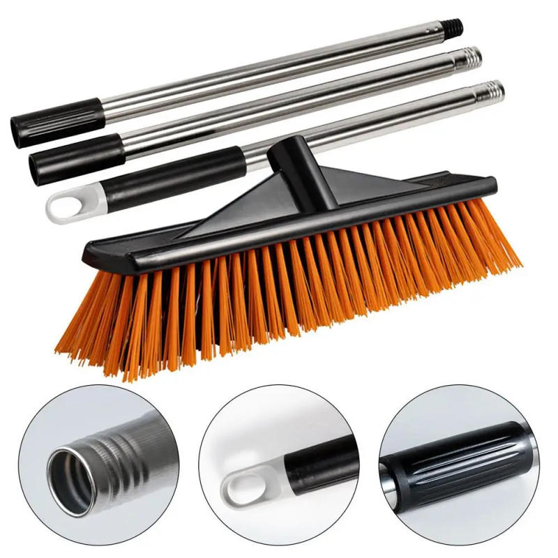 Description Picture 6 of itemHard Bristle Broom Stiff Bristle Scrubber Portable Floor Scrub Brush Grout Brush Outdoor Sweeping Brush For Warehouses Garages