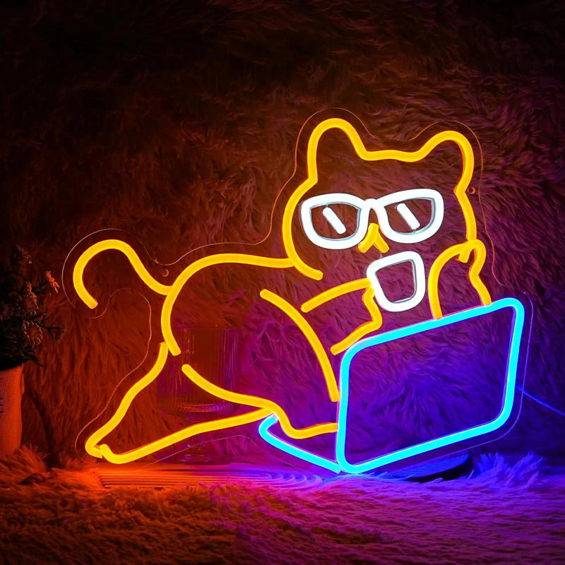 Description Picture 2 of itemLazy Cat Neon Light Sign Dimmable LED Neon Sign For Wall Decor Party Club Bar Hotel Resturant Room Decor Aesthetic Birthday Gift