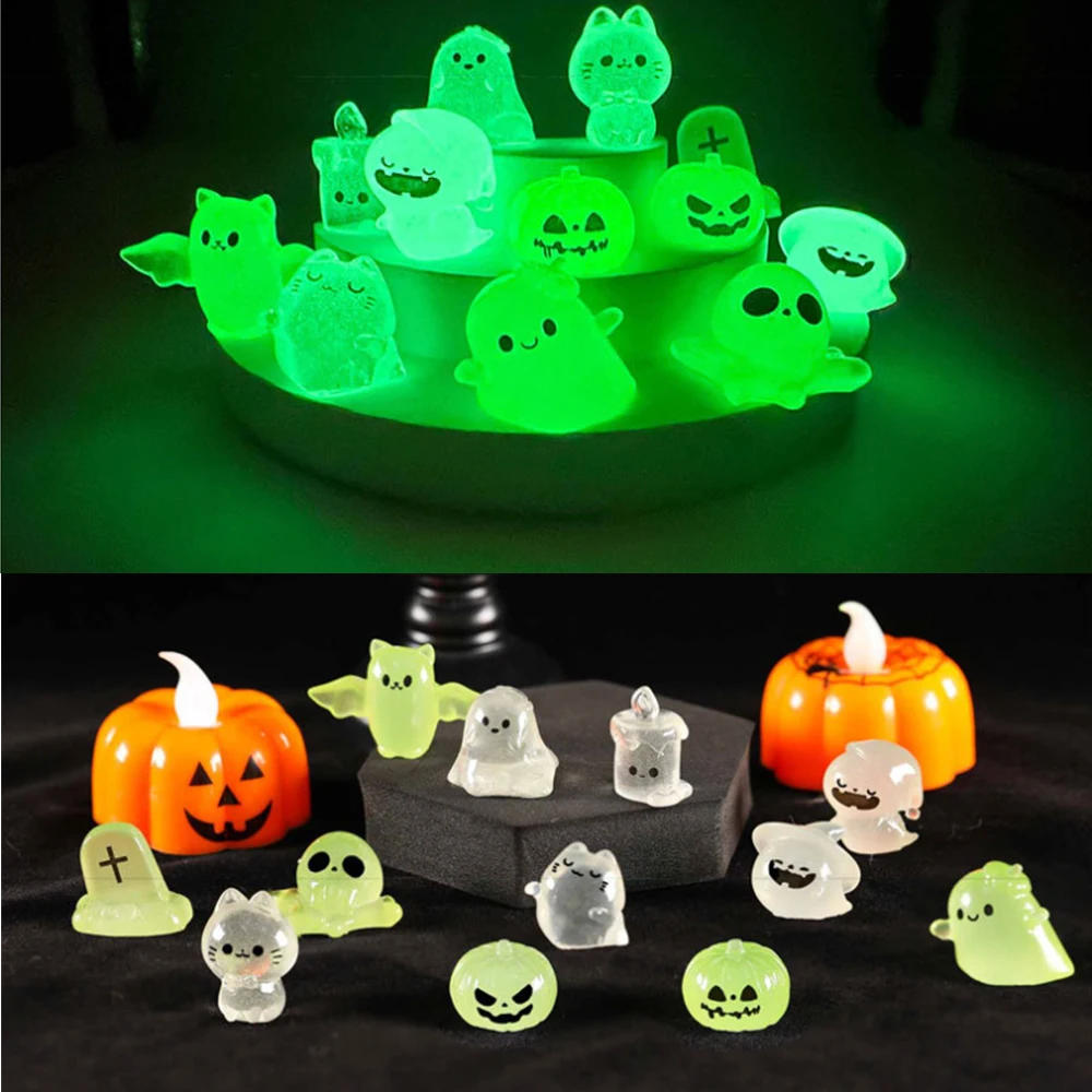 Description Picture 2 of itemLuminous Micro Landscape Halloween Pumpkin Ghost Ornaments DIY Kit Resin Decoration Outdoor Patio Lawn Yard Garden Accessories