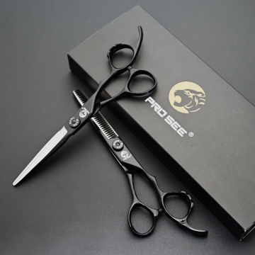 PROSEE CHD Series Professional Hair Cut 6 Inch Black Titanium Scissors Kit Hairdressing Hairdresser Accessories