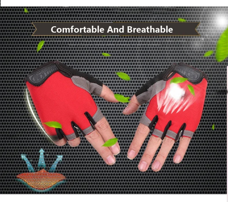 Description Picture 2 of itemHalf Finger Gloves Gym Fitness Anti-Slip Women Men Gel Pad Gloves Gym Cycling Fingerless Gloves Bicycle Accessories