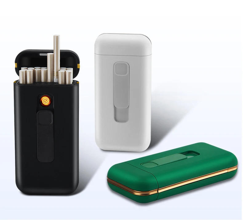 Description Picture 2 of item2-in-1 Interchangeable Tungsten Cigarette Case USB Charging Lighter Regular 20 Cigarettes Portable Cigarette Accessories For Men
