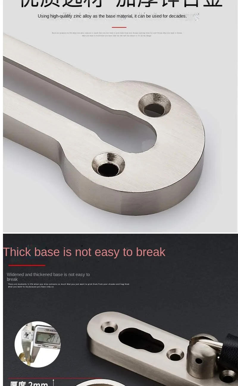 Description Picture 4 of itemThickened Door Buckle Bolt Thickened Anti-theft Chain Stainless Steel Door Bolt Hotel Room Door Chain Buckle Door Chain