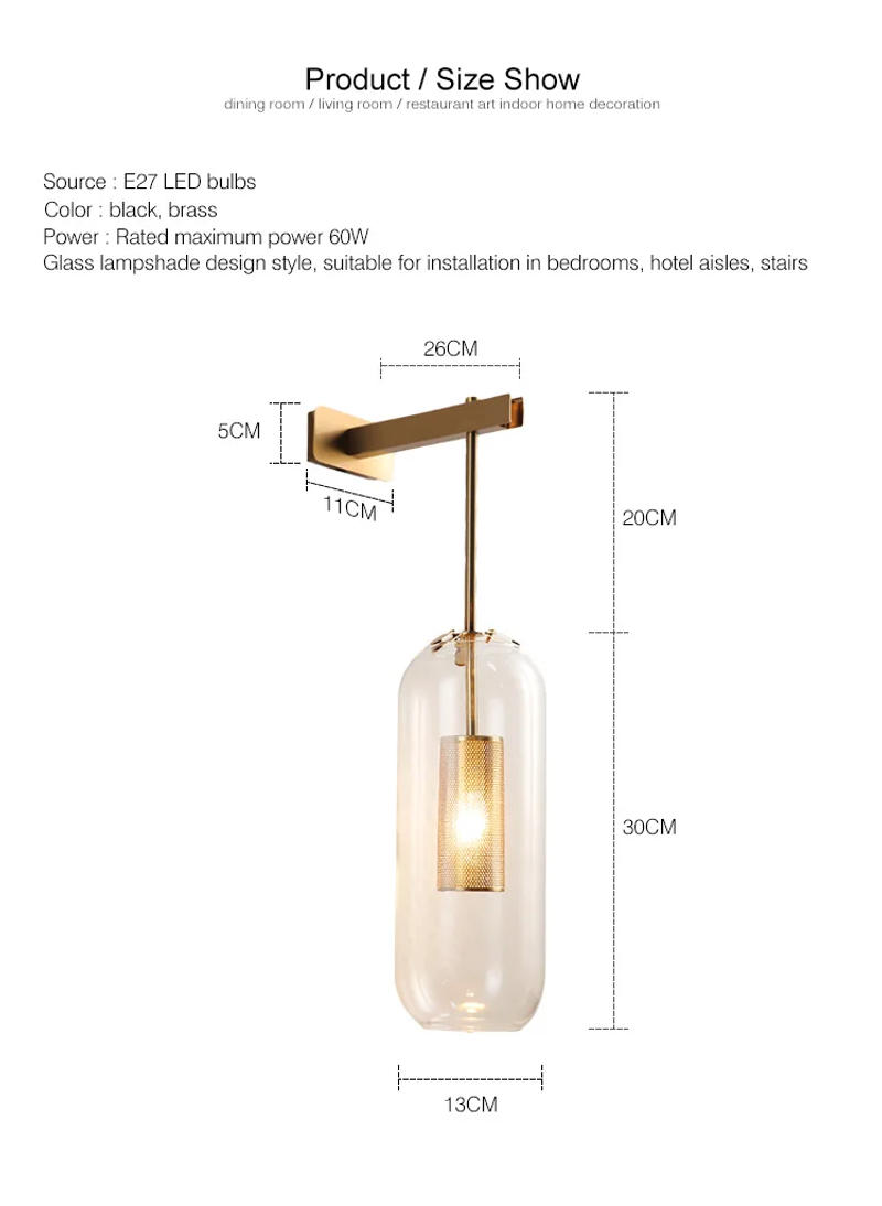 Description Picture 4 of itemModern Minimalist Led Black Wall Lights Bedroom Hotel Aisle Restaurant Staircase Wall Lamp Home Indoor Decoration Lighting Lamps