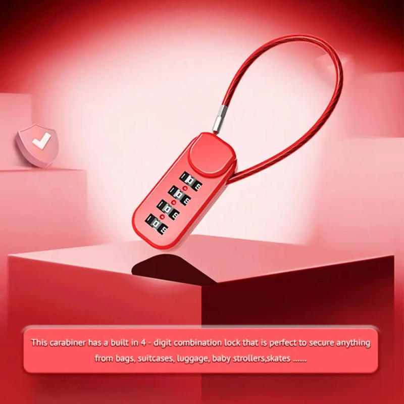 Description Picture 6 of itemPortable Zinc alloy 4 Digit Password Lock Wire Rope Anti-theft Backpack Zipper Lock Padlock Dormitory Cabinet Lock Travel