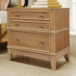 Rustic 3-Drawer Nightstand, Solid Wood End Table Stand Storage Cabinet for Bedroom/Living Room/Office/Home