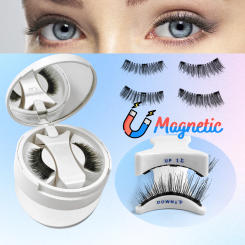Reusable Magnetic Eyelashes Natural 3 Magnets Wispy Magnetic False Eyelashes No Glue Needed Magnet Lashes with Applicator
