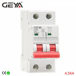 Big Sale GEYA GYM8 Double Pole Din Rail MCB 4.5KA Miniature Circuit Breakers 63A AC Type CE CB SEMKO Approved