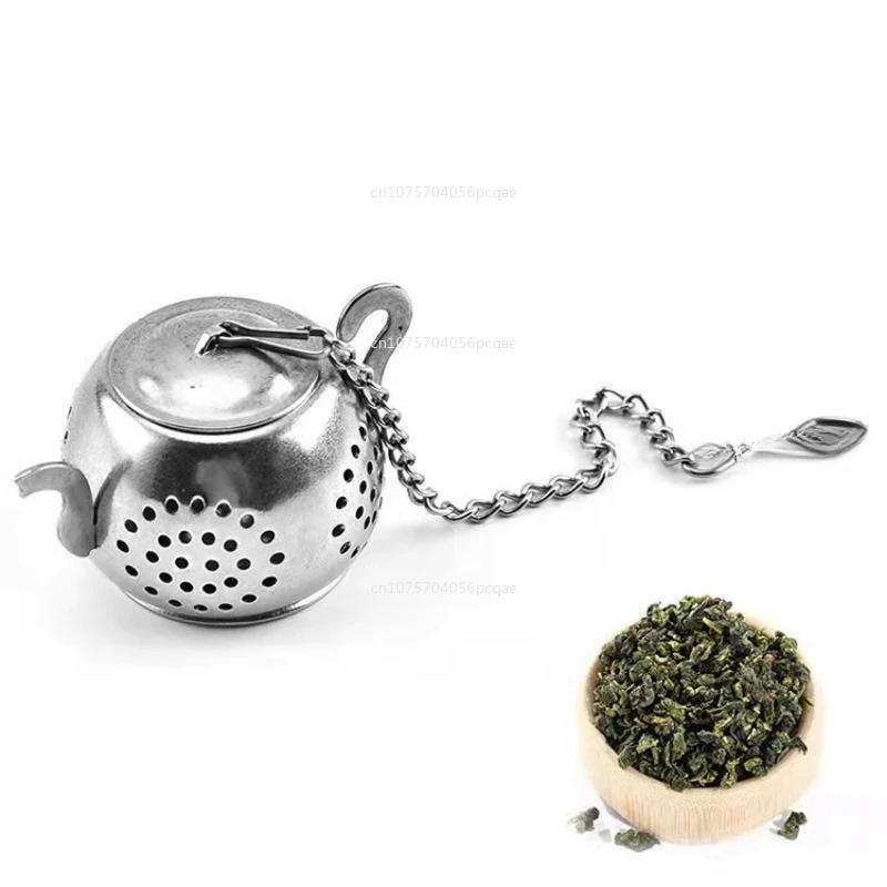 Description Picture 6 of itemTeapot Shape Tea Strainer Stainless Steel Loose Tea Infuser with Chain Spice Filter Diffuse Gadget Teaware  مهبليه جنسيه سيليكون