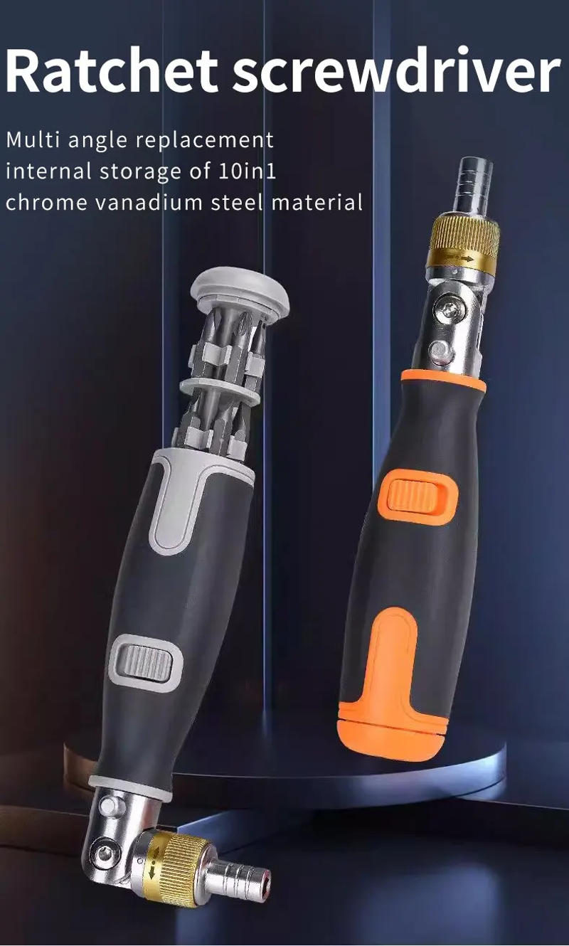 Description Picture 2 of item10 In 1 Portable Ratchet Screwdriver Multifunctional Hidden Screwdriver Head Corner Capable Multi Angle Screwdriver Set