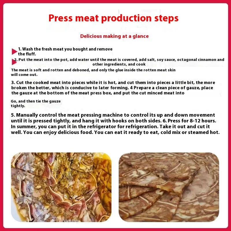 Description Picture 3 of item1kg raw meat press mold stainless steel double pressure spring ham bacon making tool lunch meat press