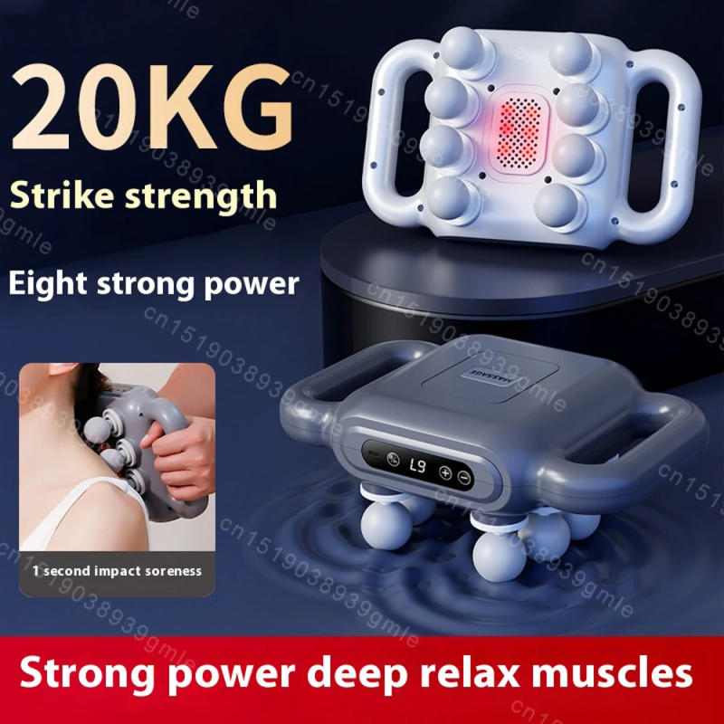 Description Picture 2 of itemBack Fascia Gun Muscle Massager Gun High Frequency Vibration Shoulder Arm Massage Machine 8 Head Body Relax Fitness Tool