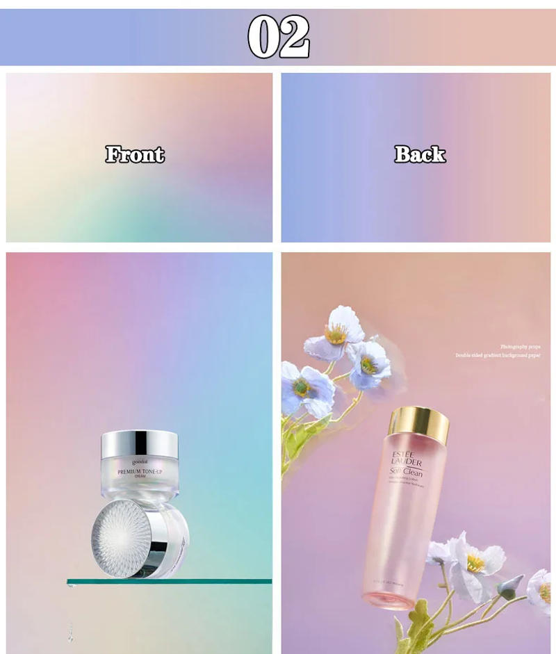 Description Picture 4 of itemGradient Color Photography Backdrops 57*87CM 2 Sided Photo Backgrounds Wallpaper Studio Waterproof Products Photographic Props