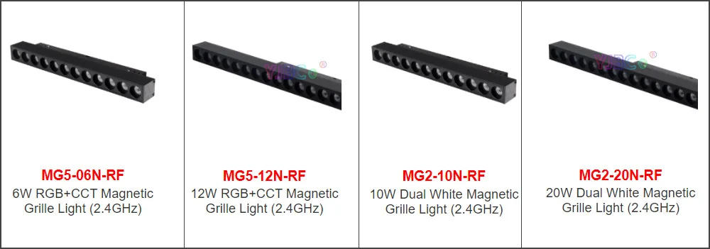 Description Picture 3 of itemMiboxer 2.4GHz 6W 12W 10W 20W Magnetic Grille Light RGBCCT Dual White CCT LED Ceiling Light 48V Milight 2.4G RF Remote Control