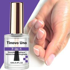 Tinovo Uno 7 IN 1 Nail Hardener Clear Normal Nail Strengthener for Damaged Thin Nails 12ML Fast Dr Super Shine Lacquer Finish