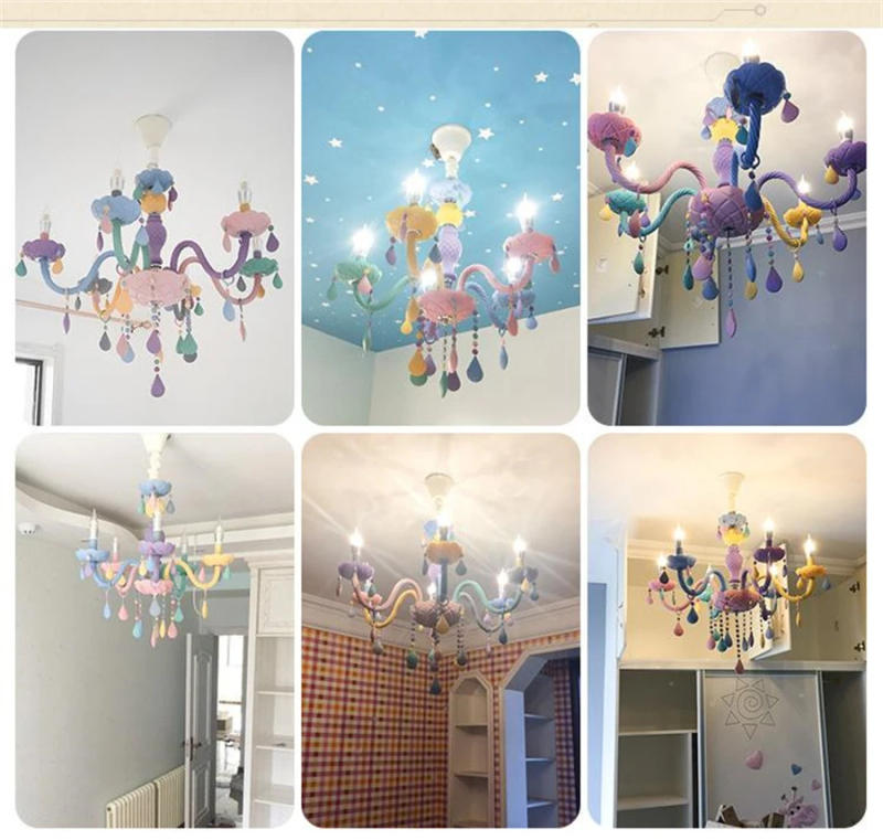 Description Picture 2 of itemAmerican Crystal Vanity Pendant Light Luxury Candle Chandelier Living Dining Room Girl Children's Bedroom Decor Led Hanging Lamp