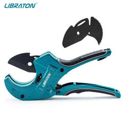 Libraton Ratchet-type Pipe and PVC Cutter, One-hand Fast Pipe Cutting Tool with Replacement Blade for Cutting 2-1/2"(63mm) Pipe