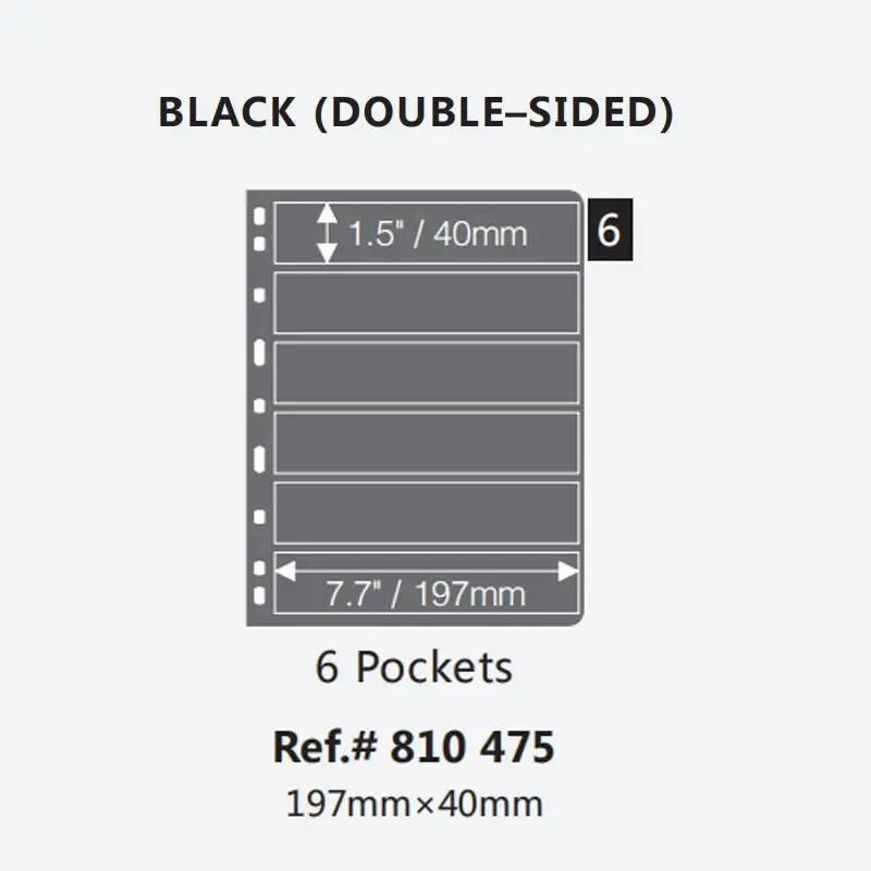 Description Picture 4 of itemPostage Stamps Album Black Standard 1Pcs 9 Hole Pages Inserts Loose Leaf