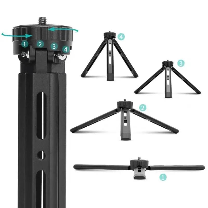 Description Picture 4 of itemAluminum Alloy Desktop Stand Tripod Photography Mini Metal Tripod with 1/4 inch Screw for DSLR ILDC Camera Camcorder Projector