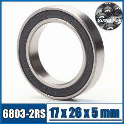 6803 Hybrid Ceramic Bearing 17x26x5 mm ABEC-1 ( 1 PC ) Bicycle Bottom Brackets & Spares 6803RS Si3N4 Ball Bearings