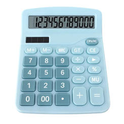 12-Digit Large LCD Display Calculator Standard Function Calculator with Solar & Battery Dual Power for Home Basic Desktop Office