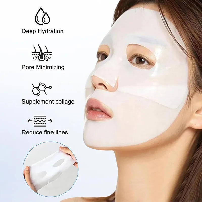 Description Picture 4 of item4Pcs/Box Absorbable Bio-Collagen Real Deep Moisturizing Mask Anti Aging Night Mask Firming Nourish Brightening Skin Care