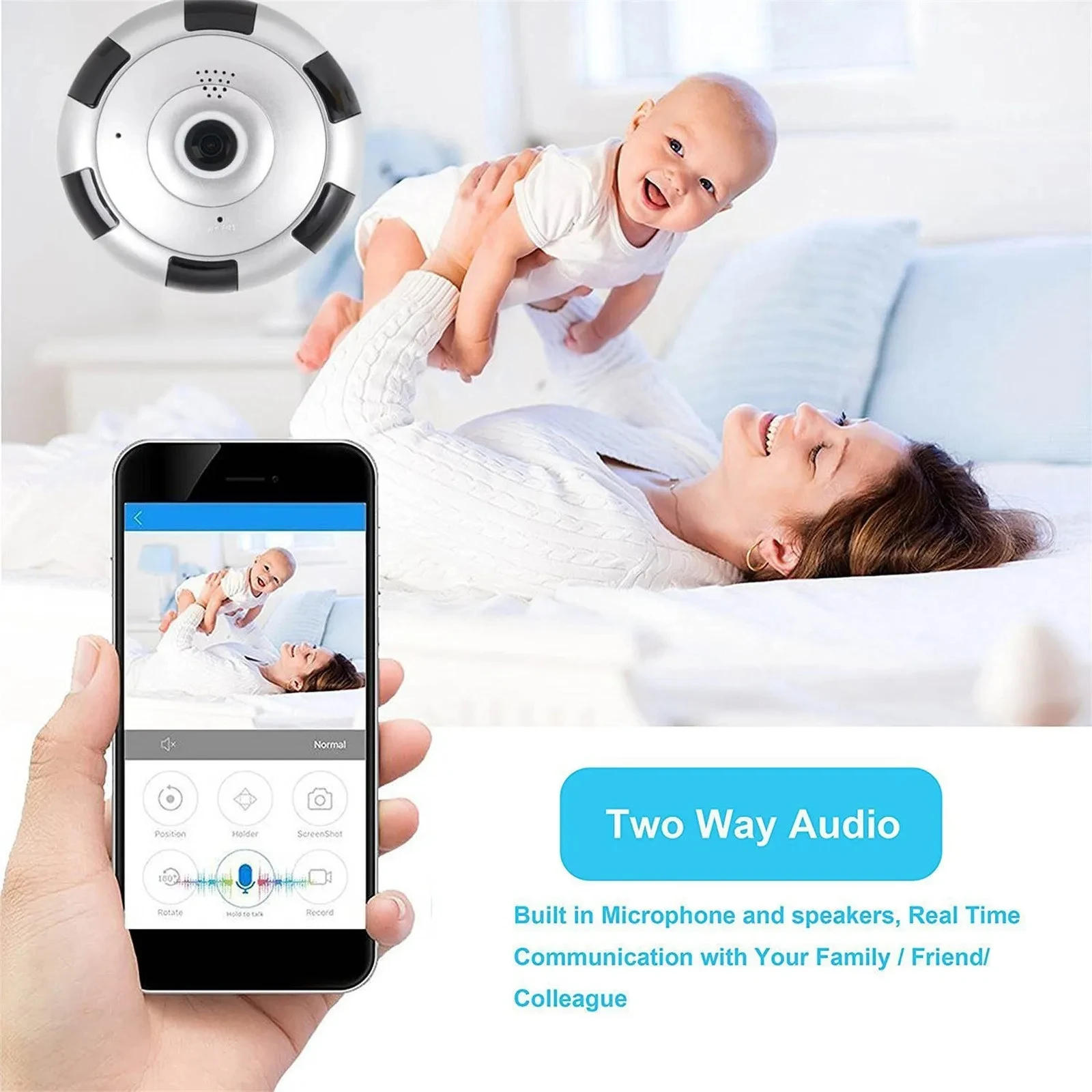 Description Picture 6 of itemFisheye Lens 360 Degree Panoramic Camera WIFI V380 Pro APP Smart Home Two Ways Audio Surveillance CCTV Wireless MINI Cam