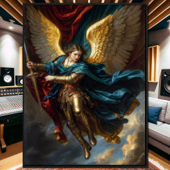 Vintage Renaissance Archangel Michael Poster Print Sacred Heart Christian Religious Angel Canvas Painting Living Room Home Decor