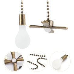 2 Pcs Ceiling Fan Light Pendant Pull Extender Vintage Zipper Retro Chain Extension Metal Lamp