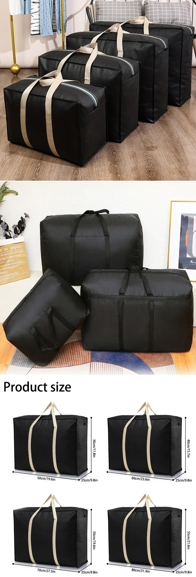 Description Picture 2 of item1pcs Extra Large Waterproof Moving Luggage Bags Laundry Shopping Bag Non-woven Fabric Cubes 80*55*25cm Home Storage Packing Tool