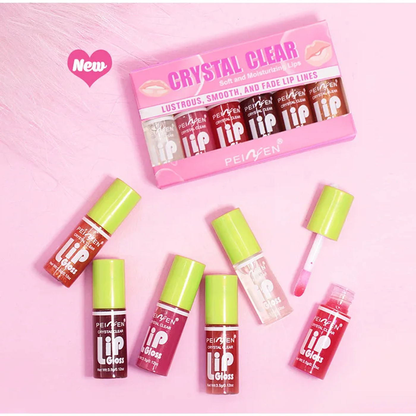 Description Picture 3 of item6-pack Lip Care Oil Jelly Moisturizes Lip Enrichment Oil Lasting Doodle Lip Mirror Lip Glaze Non-stick Cup Lipstick Makeup