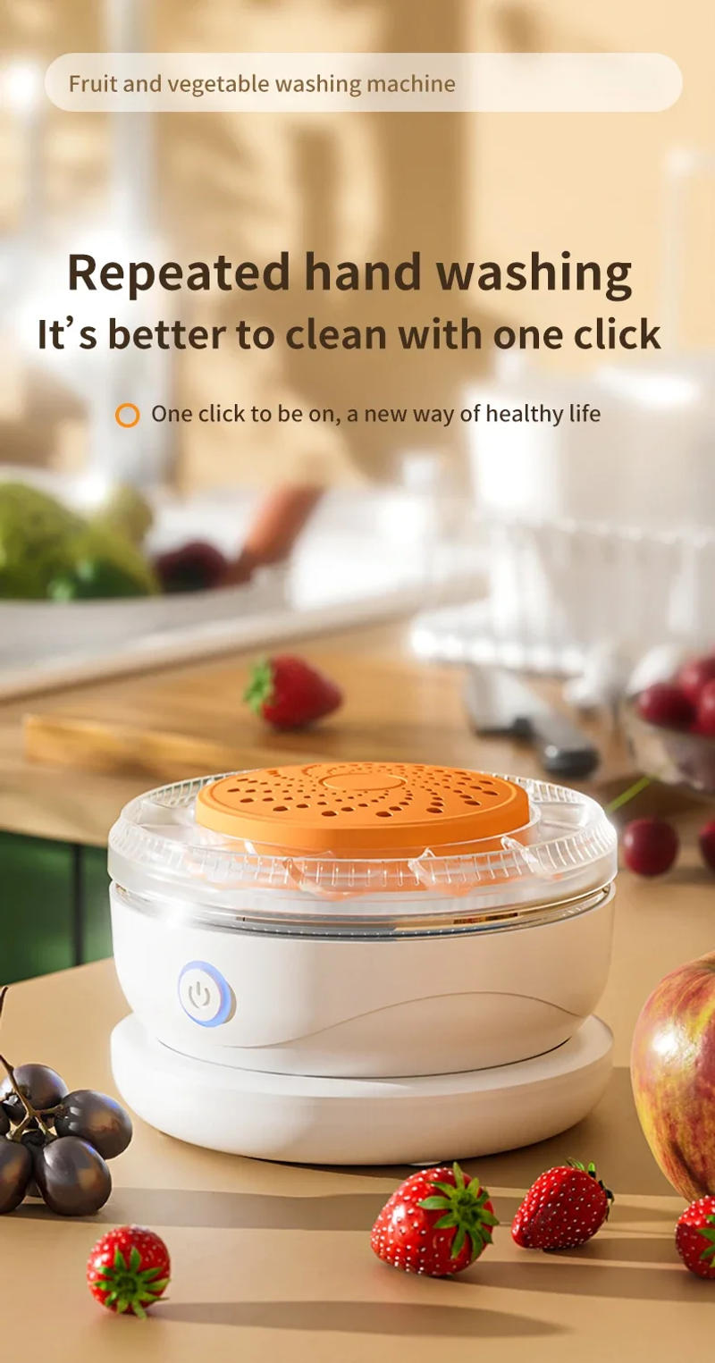 Description Picture 2 of itemPortable Fruit Vegetable Washing Machine Household Fruits, Vegetables Wash The Ingredients Fully Automatic Food Cleaner Machine