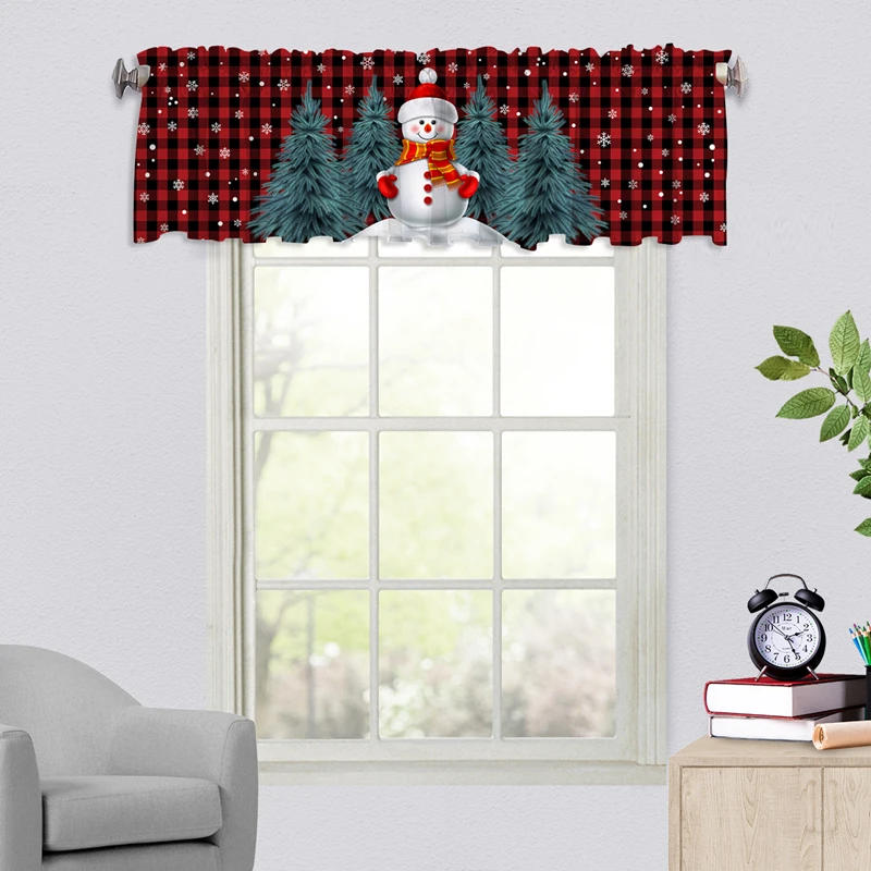 Description Picture 6 of itemChristmas Window Curtain Christmas Valance Decoration Bedroom Living Room Xmas Short Drapes Halfcurtain Decoration New Year Gift