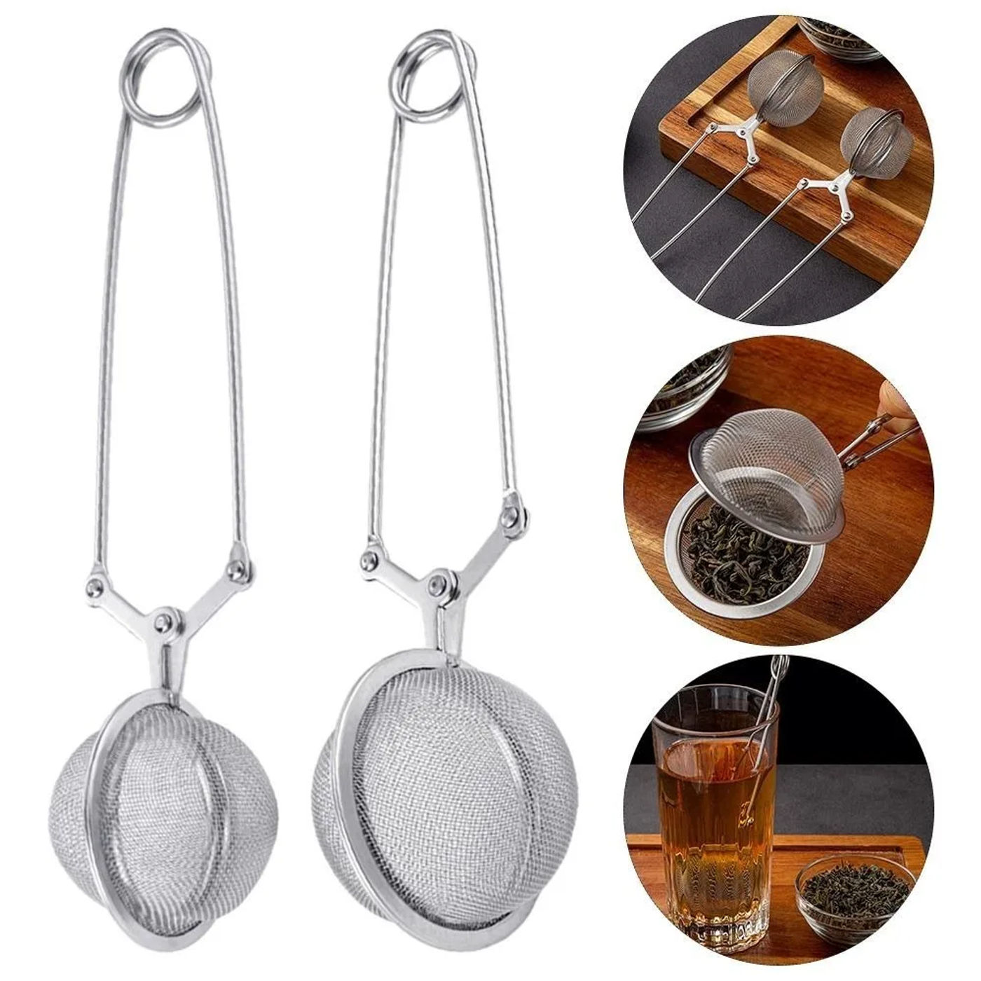 Description Picture 2 of itemCreative Handle Tea Infuser Exptolii Stainless Steel Tea Strainer Reusable Teapot Gadgets Mesh Tea Ball Home & Living