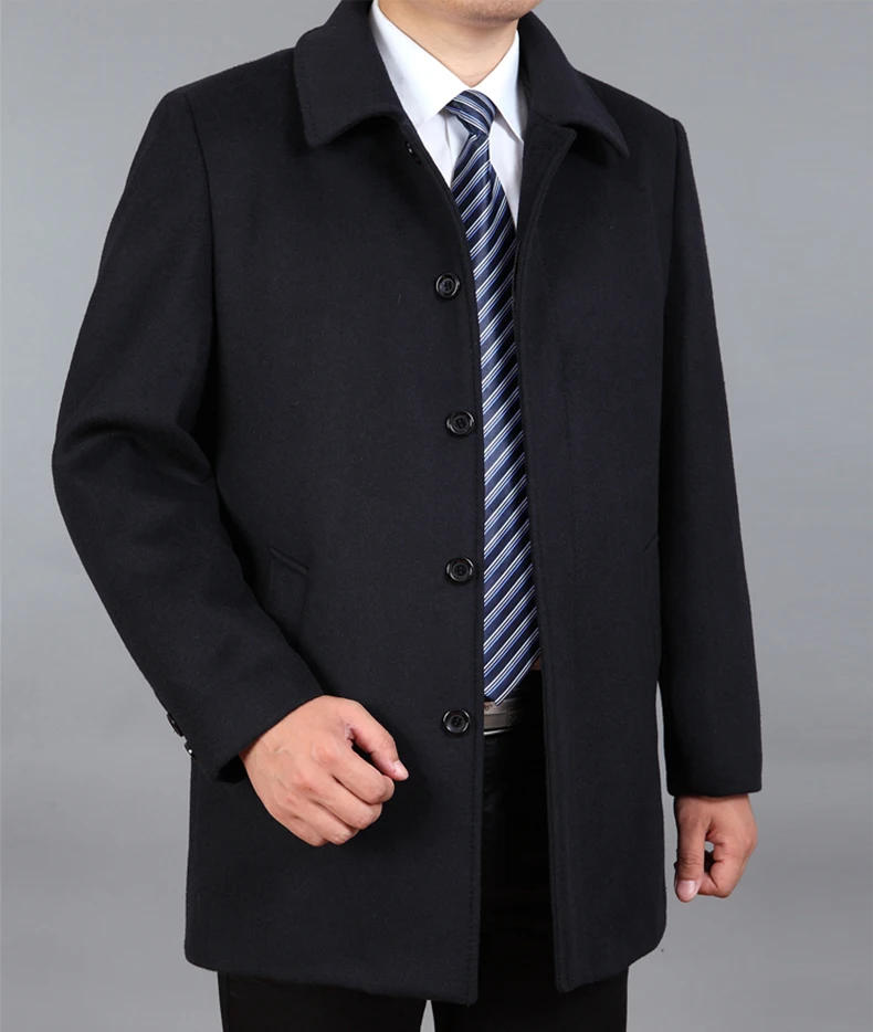 Description Picture 2 of itemnew arrival fashion casual luxury high quality outerwear men's woolen overcoat thick warm size M L XL 2XL 3XL 4XL