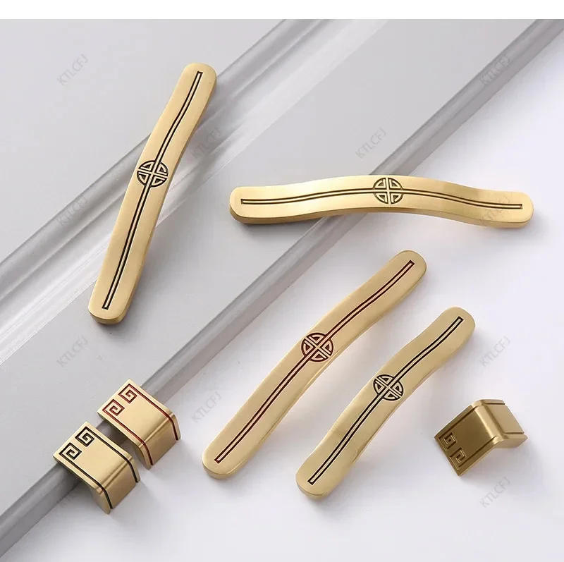Description Picture 6 of itemChinese Style Cabinet Door Handle Brass Single Hole Drawer Wardrobe Door Handle Pure Copper Antique Cabinet Door Handle